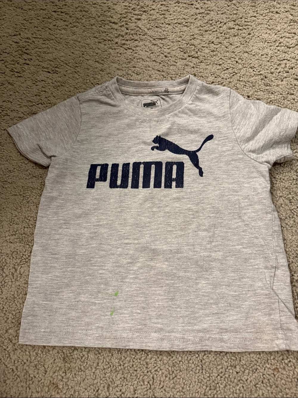 Puma Light Gray Tee with Navy Logo